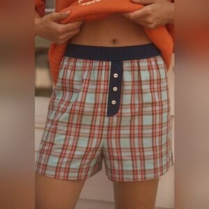 Anthropologie Wren Flannel Boxer Shorts NWT Size M